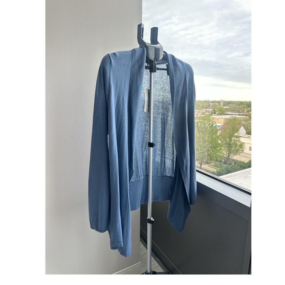 Chico's Blue Lightweight Open Knit Cardigan Sweater Women's Size 3